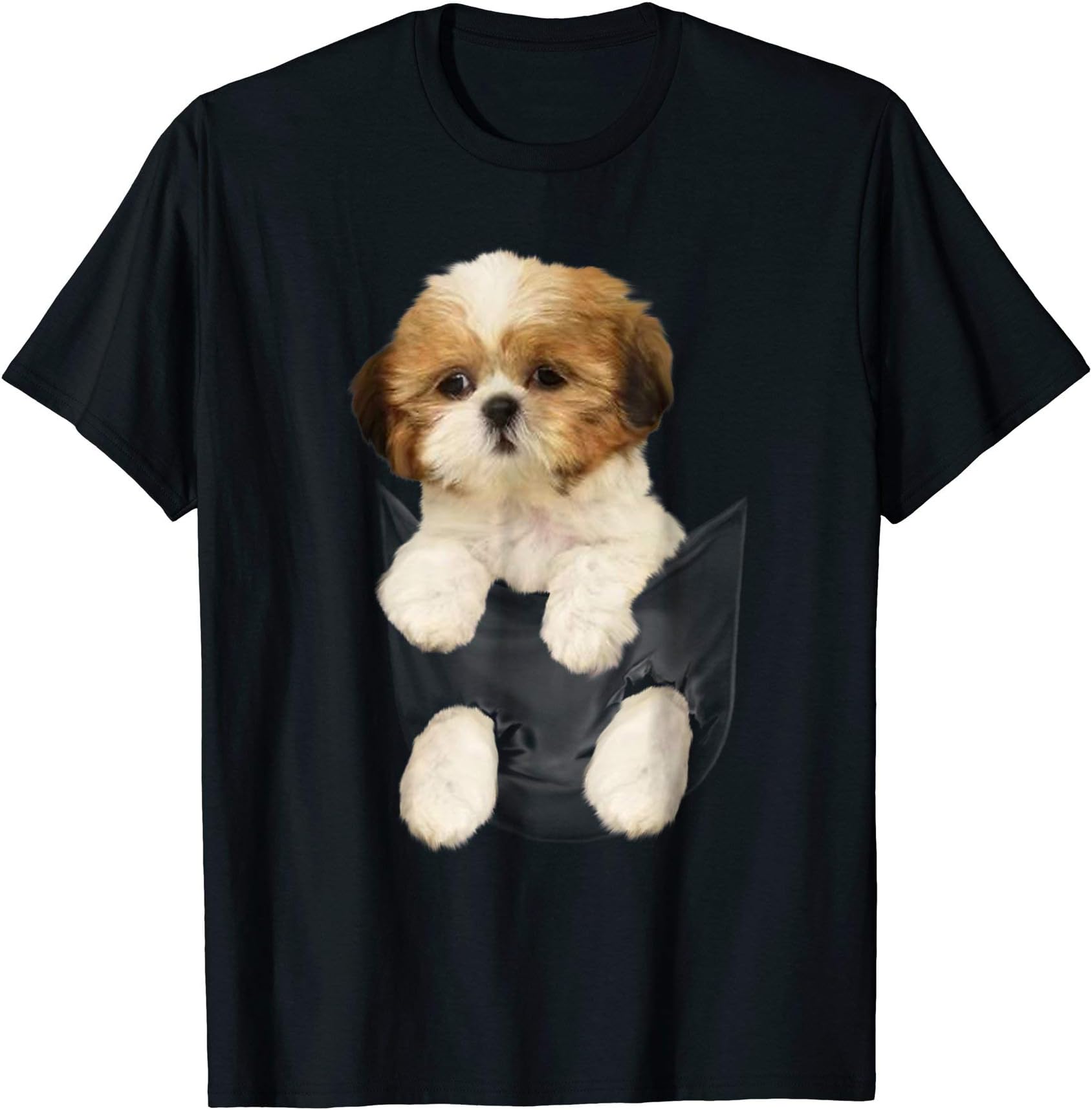 Shih tzu Puppy in Pocket T-ShirtT-ShirtOEKO-TEX STANDARD 100