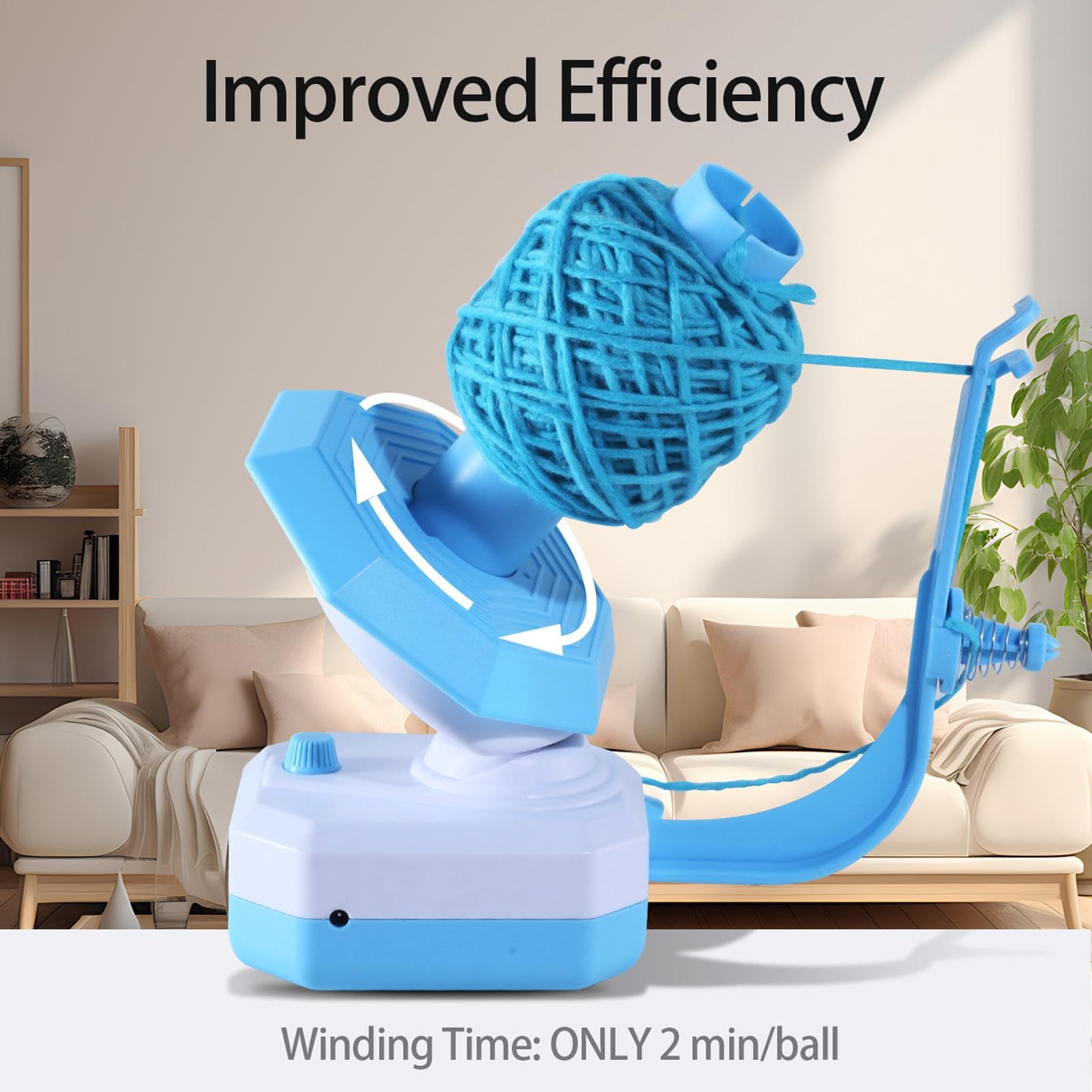 Bobinador automático de cuerdas, enrollador de pasteles de bolas, enrollador eléctrico de hilo, bobinador de ganchillo con diseño automático y ajustable para proyectos de punto, ganchillo y costura (1