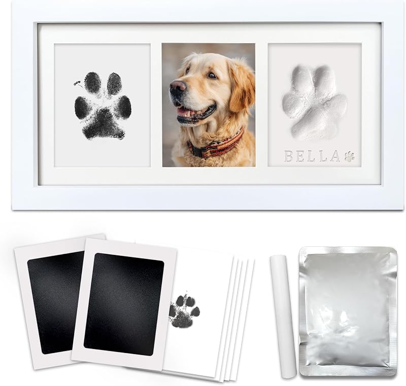 Kit de Moldura para Pegada de Cães e Gatos com Argila e Tinta Skittypurr, Branco