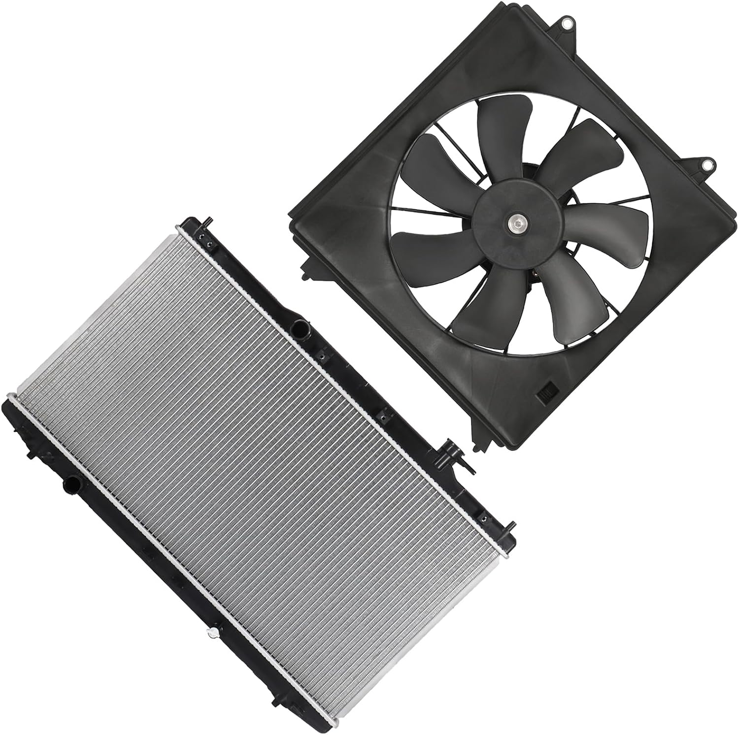 SCITOO 13363 Radiator 611460,611420 A/C Condenser Fan Assembly for Honda