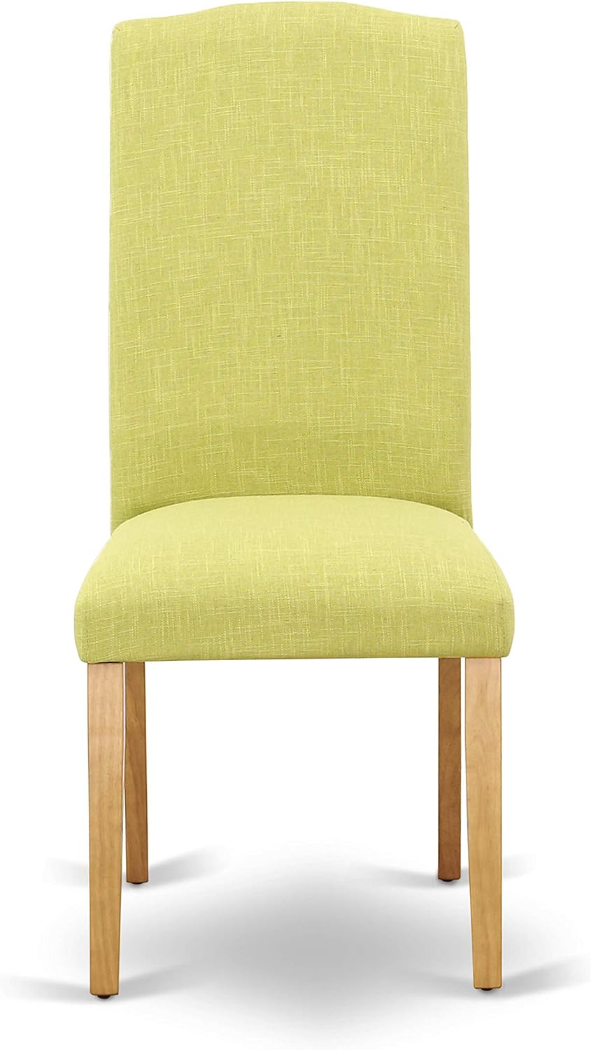East West Furniture DMEN3-OAK-07 3 Piece Kitchen Table Set Contains a Round Dining Room Table with Dropleaf and 2 Limelight Linen Fabric Upholstered Chairs, 42x42 Inch, Oak