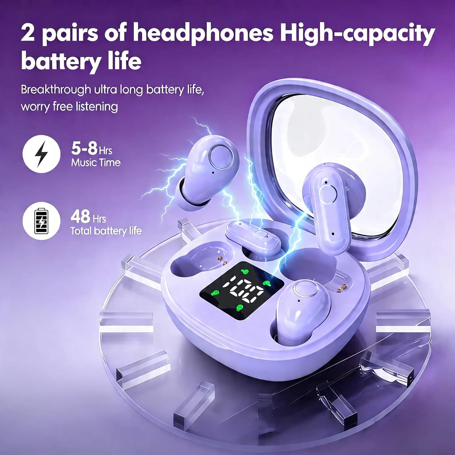 Mini Wireless Sleep Earphones, Designed for Side Sleepers – Invisible Flat Earbuds, Comfortable for Small Ears, Discreet in-Ear Design, Skin-Friendly, Ideal for Women and Work Use (Black)
