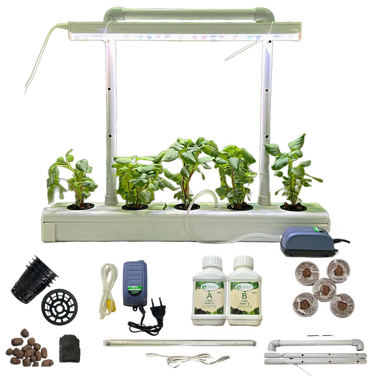 Home Fresh Hydroponics Kit for Home - Home Pipe Indoor - 5 Planter Indoor DWC Hydroponic System - Leafy Greens - DIY - Beginner Kit - Reusable - All Inclusive kit - Indoor (B0CFFDS1Z3) Amazon Price History, Amazon Price Tracker