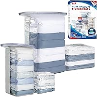 Vista 20 de TAILI 8 Pack Vacuum Storage Bags, Cube Combo Space Saver Bags (3 Jumbo +5 Medium), Vacuum Seal Bags for Clothing, Bedding, Comforters, Blankets