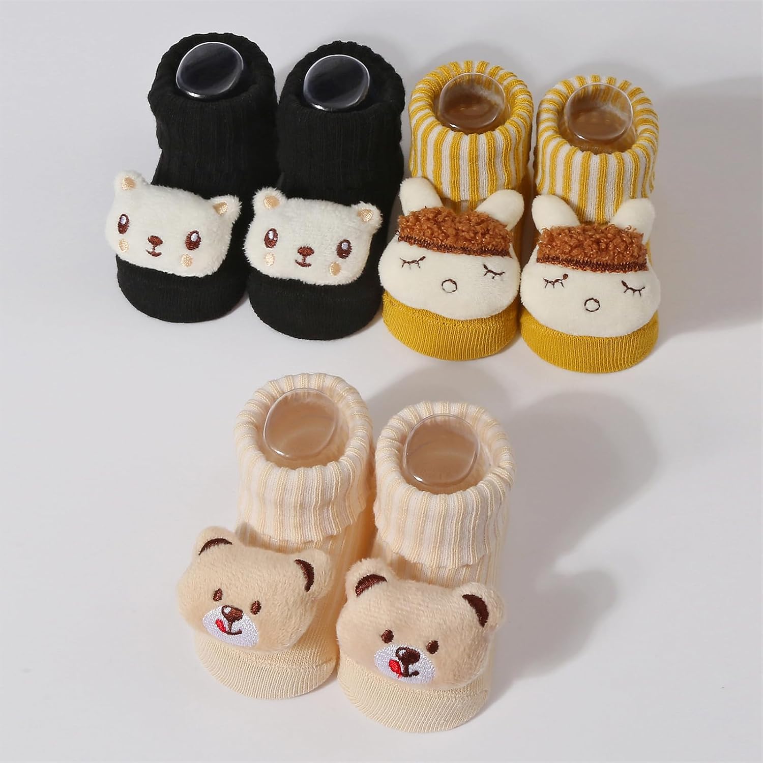 ljhnba Socks with Cartoon Pattern Ankle for Infant Newborns Soft Breathable Cotton Knitted