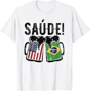 Brazilian American Patriot Brazil Flag US Saude Brazilian T-Shirt