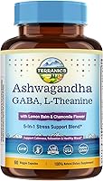 Vista 1 de Terranics Ashwagandha - Suplemento de L-teanina para aliviar el estrés, combinado con GABA, bálsamo de limón, extracto de flor de manzanilla, sin