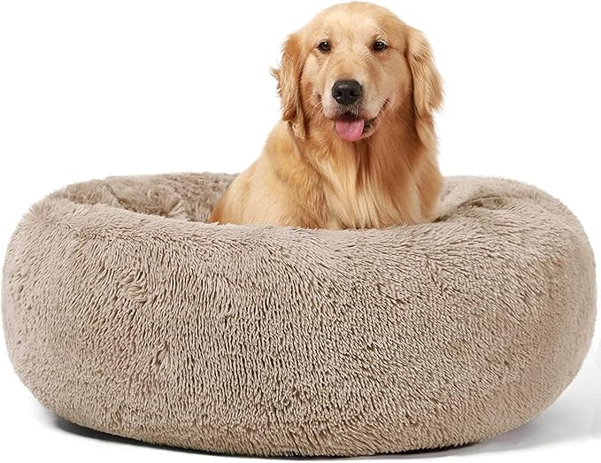ANWA Dog Beds Calming Donut Cuddler, Puppy Dog Beds Large Dogs, Indoor
