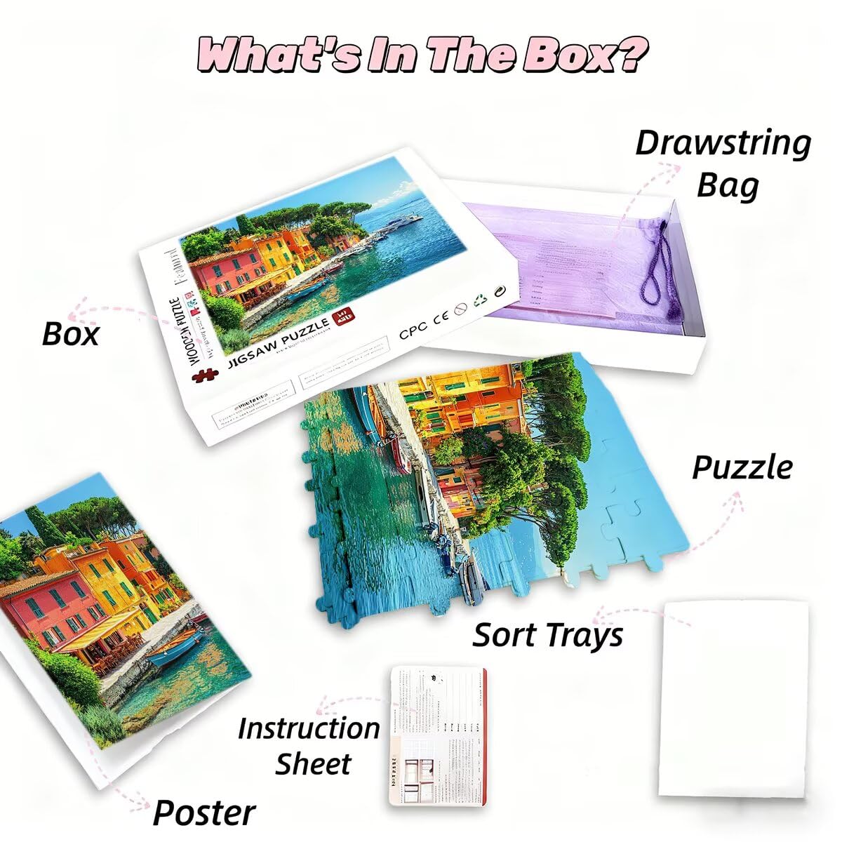 Puzzle 5000 sztuk Włochy Puzzle Krajobrazy Wymiary 156 x 105 cm Puzzle dla Dorosłych Kreatywna Rozrywka, Śmieszne Klasyczne Puzzle Zabawki Edukacyjne Oryginalne Prezenty Dla Kobiet I-81