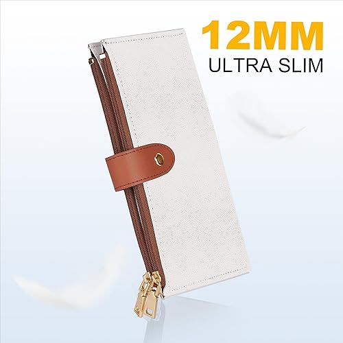 Miniatura 7 de Travelambo Billeteras de cuero para mujer, delgada, con bloqueo RFID, billetera plegable para tarjetas de crédito