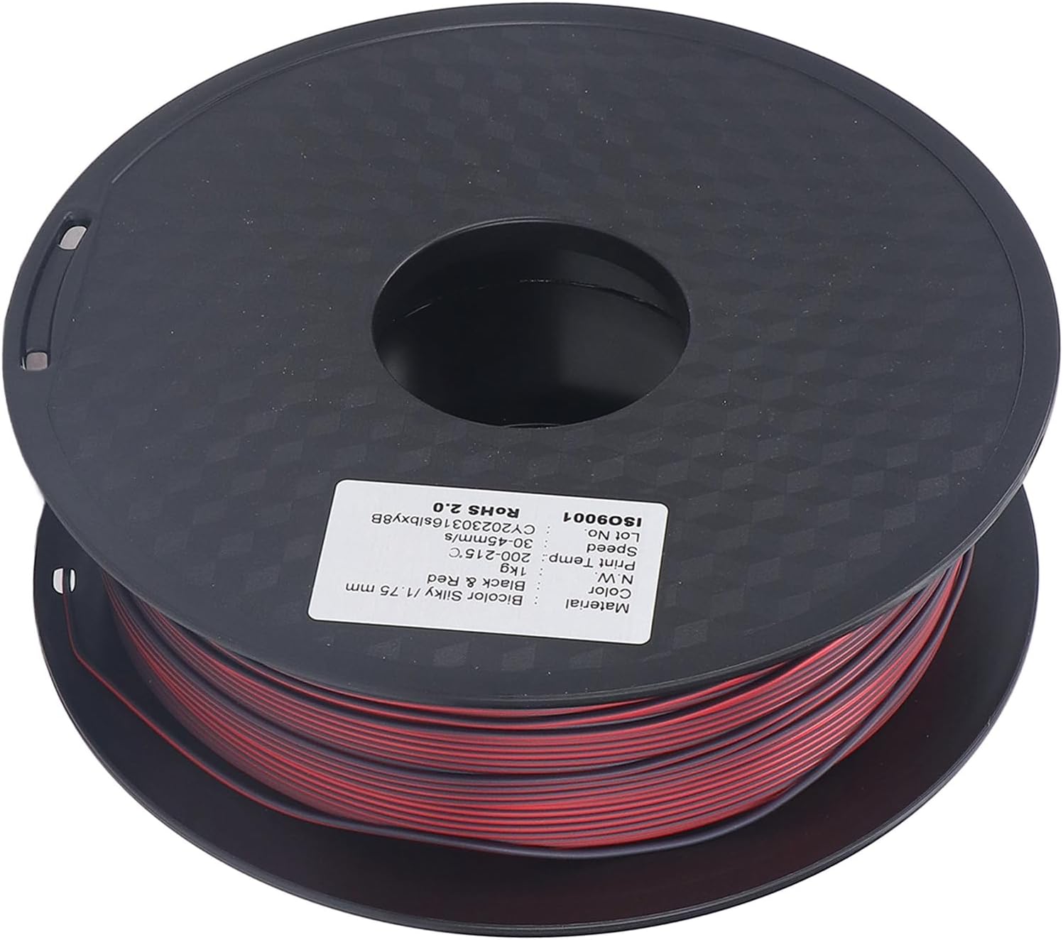 3D Printing PLA Filament 1.75mm, Black and Red, Consumable Filament - Dual Color Co Extruded, Smooth Stable Printing, Ideal for Creative 3D Projects