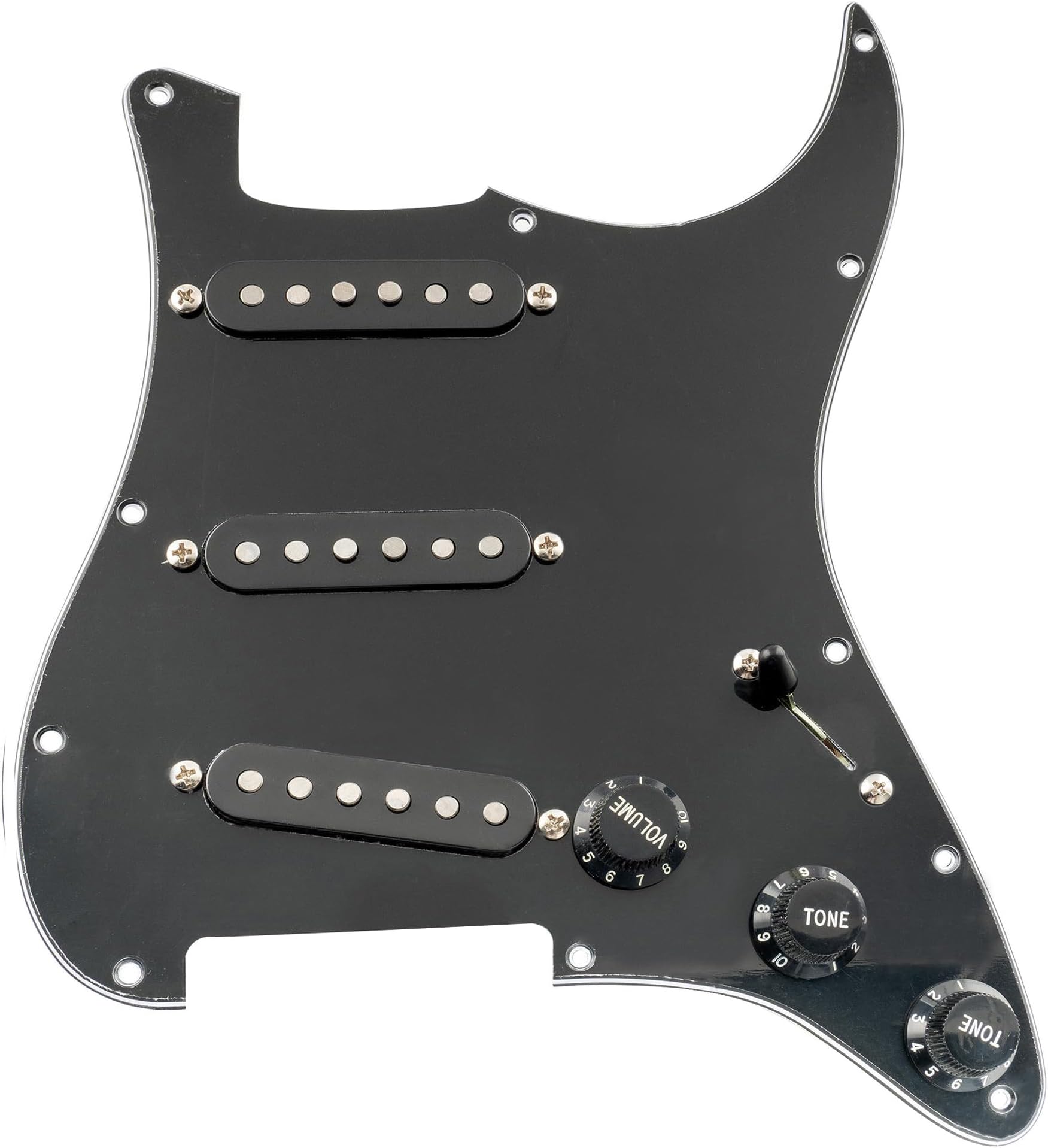 Musiclily Pro Auto-Split HSS Loaded Pickguard White Pearl - Artec Alnico 5 Pickups Voor Strat Gitaar