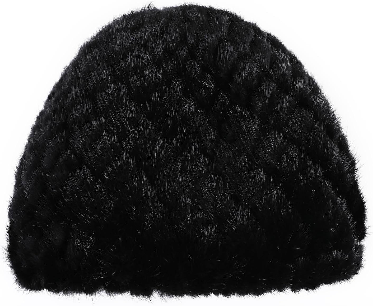 Women's Winter Beanie Hat 100% Mink Fur Textile Knitted Hats