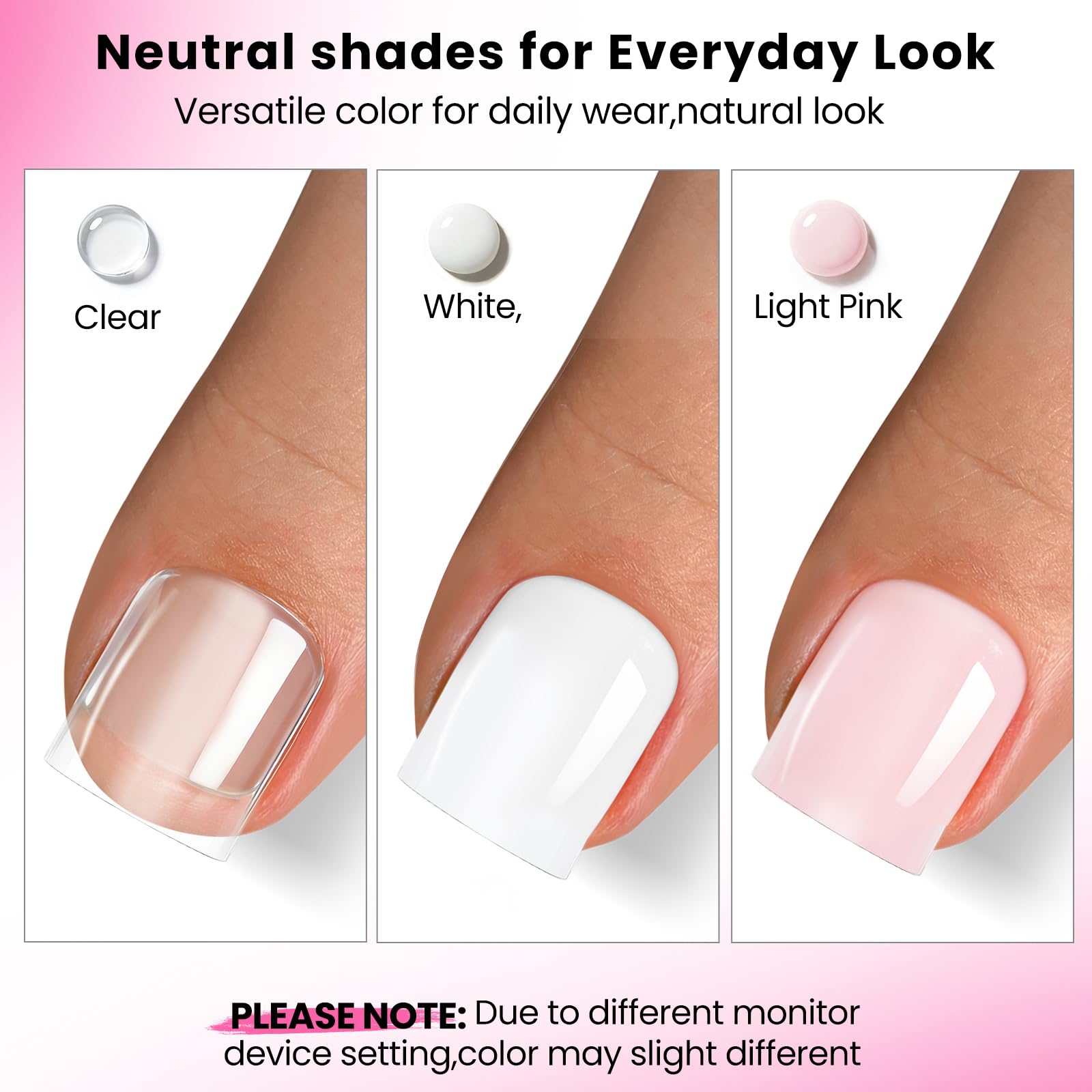 GlimightyX Polygel Toenail Kit - Clear, Pink & White -7 GlimightyX Polygel Toenail Kit - Clear, Pink & White -7