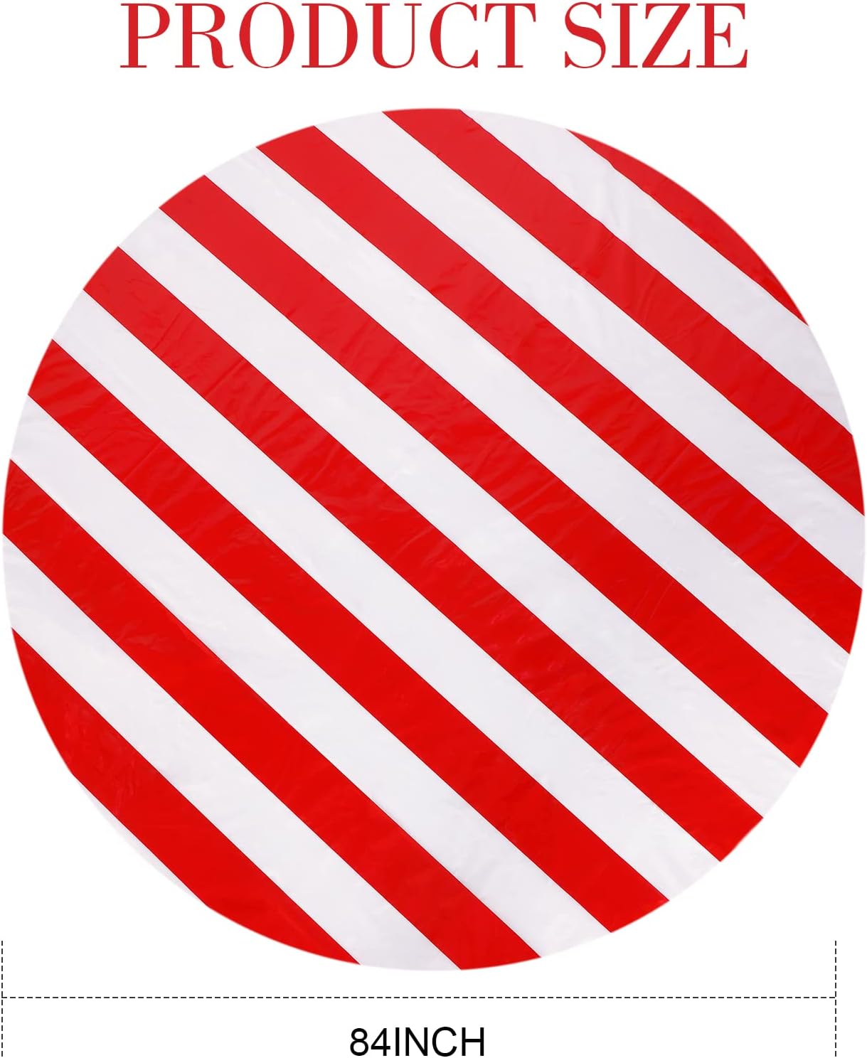 Tatuo 12 Pcs Red and White Round Circus Table Cloth 84 Inch Carnival Circus Tablecloths Striped Disposable Plastic Table Cover for Birthday Party Fiesta Theme Decorations Supplies
