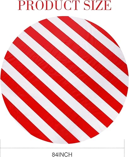 Miniatura 3 de Tatuo 6 manteles redondos de circo rojo y blanco de 84 pulgadas, manteles de circo de carnaval, a rayas, desechables, de plástico, para fiestas de