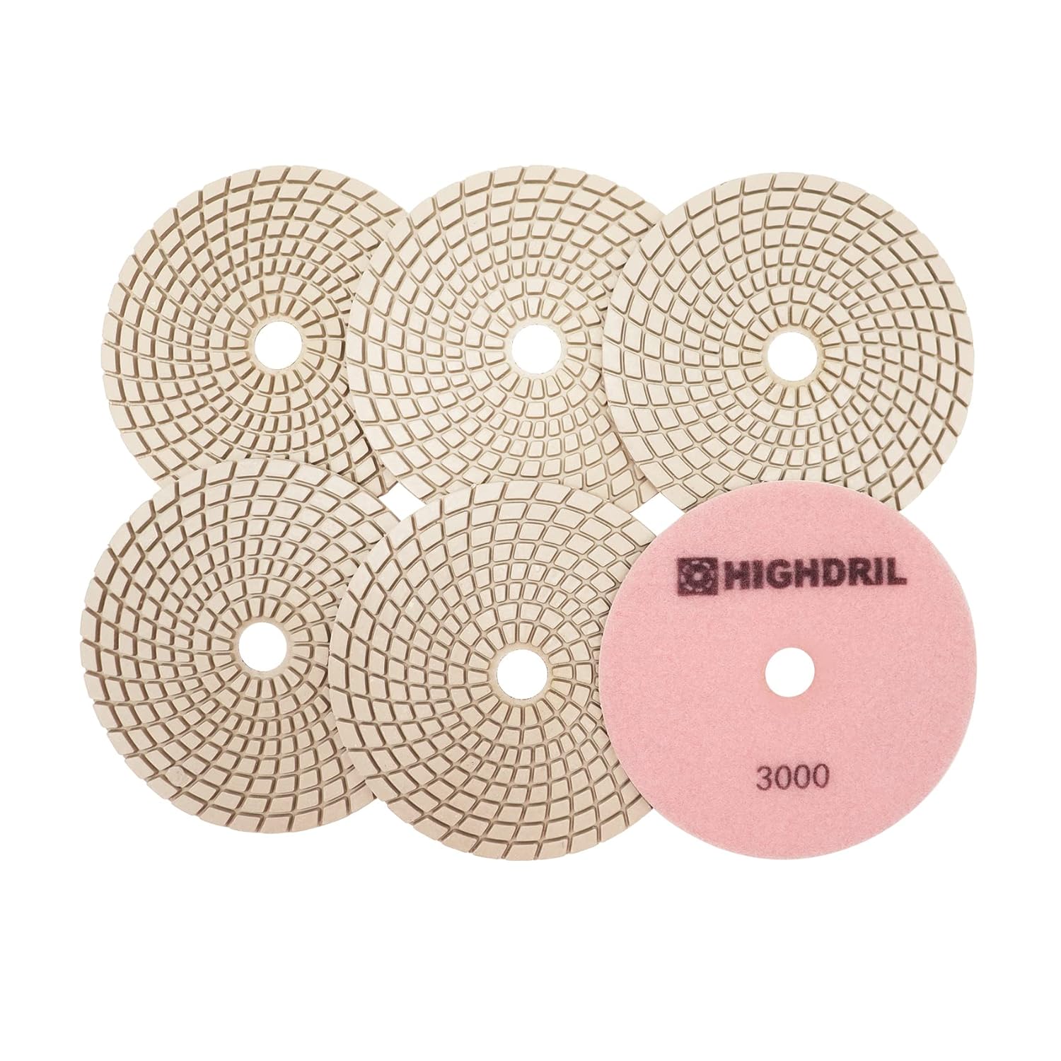Wet Diamond Polishing Pads - HIGHDRIL 12pcs 4 inch #30,for Granite Marble Ceramic Artificial Stone Sanding Used on Grinder or Polisher