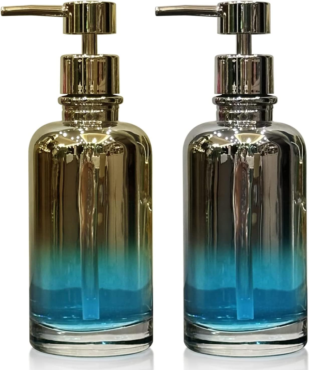 Amazon.com: Suanti Thick Glass Soap Dispensers Set of 2 for Bathroom ...