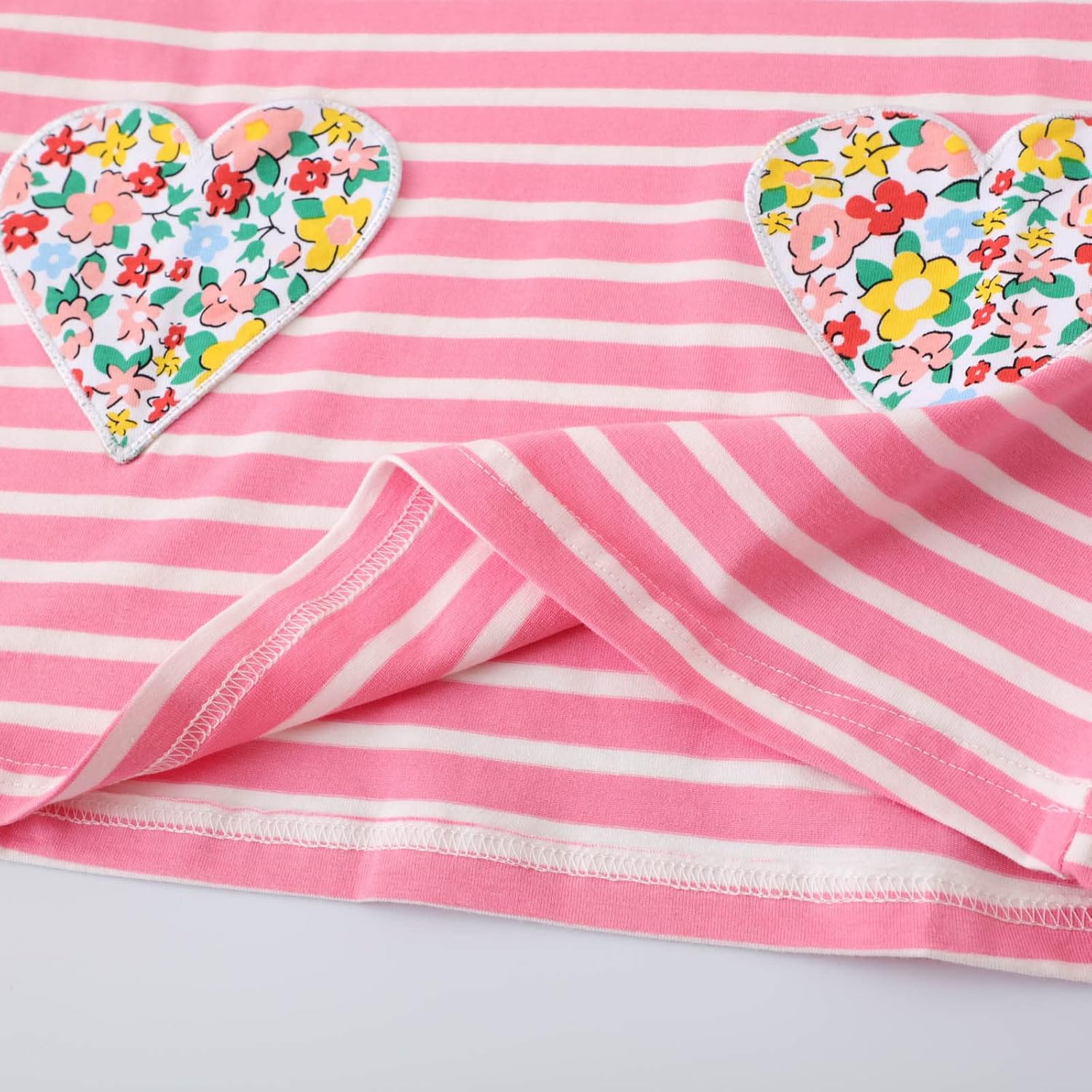 HILEELANG Toddler Girl Long Sleeve Dress Stripe Rainbow Christmas Cotton Casual Tunic Playwear Basic Shirt Party Dresses - Image 5