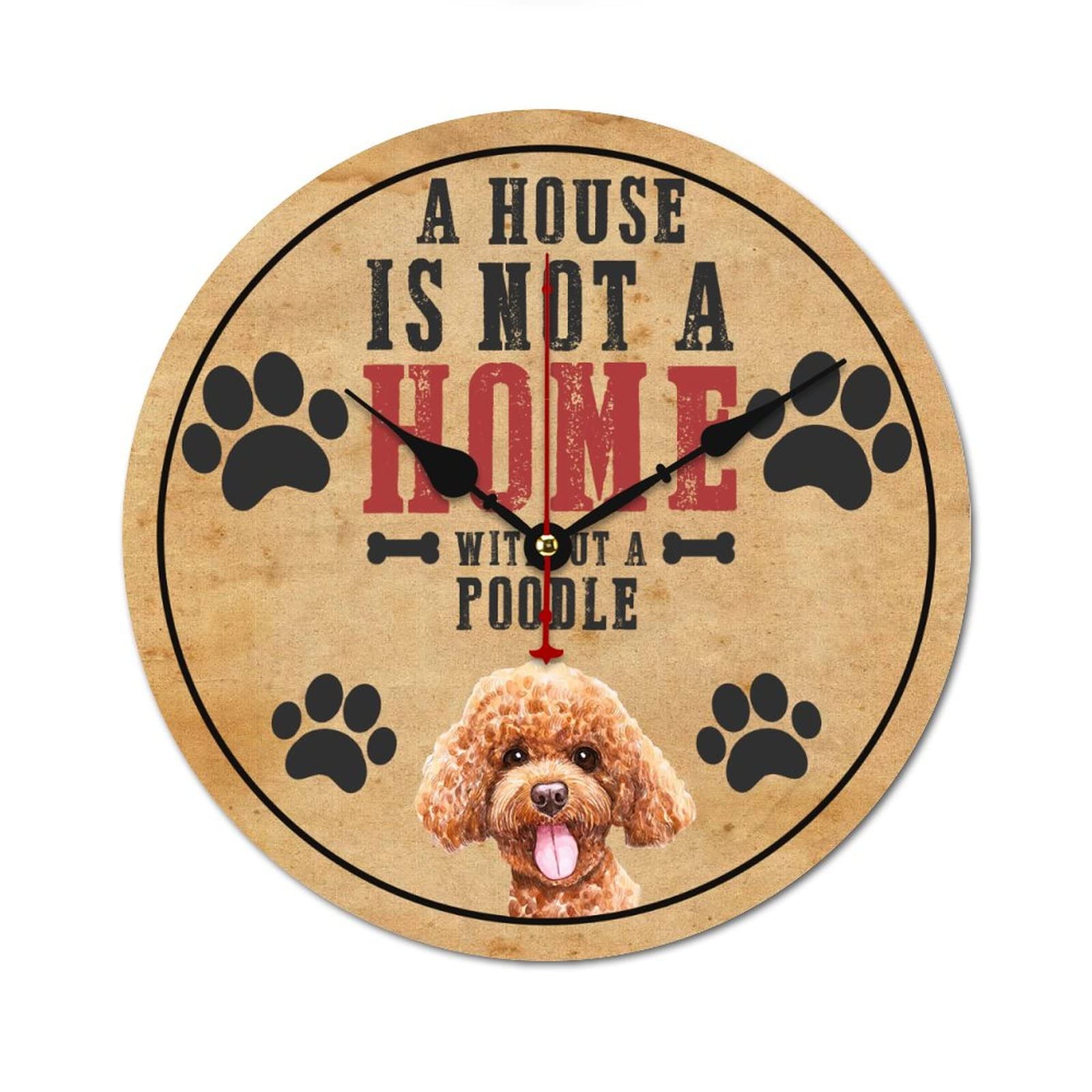 Horloge murale silencieuse Caniche sans tic-tac cadeau maison