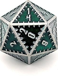 Cryptic Creative Gelatinous Green 35mm d20 Dice of Frankenstein