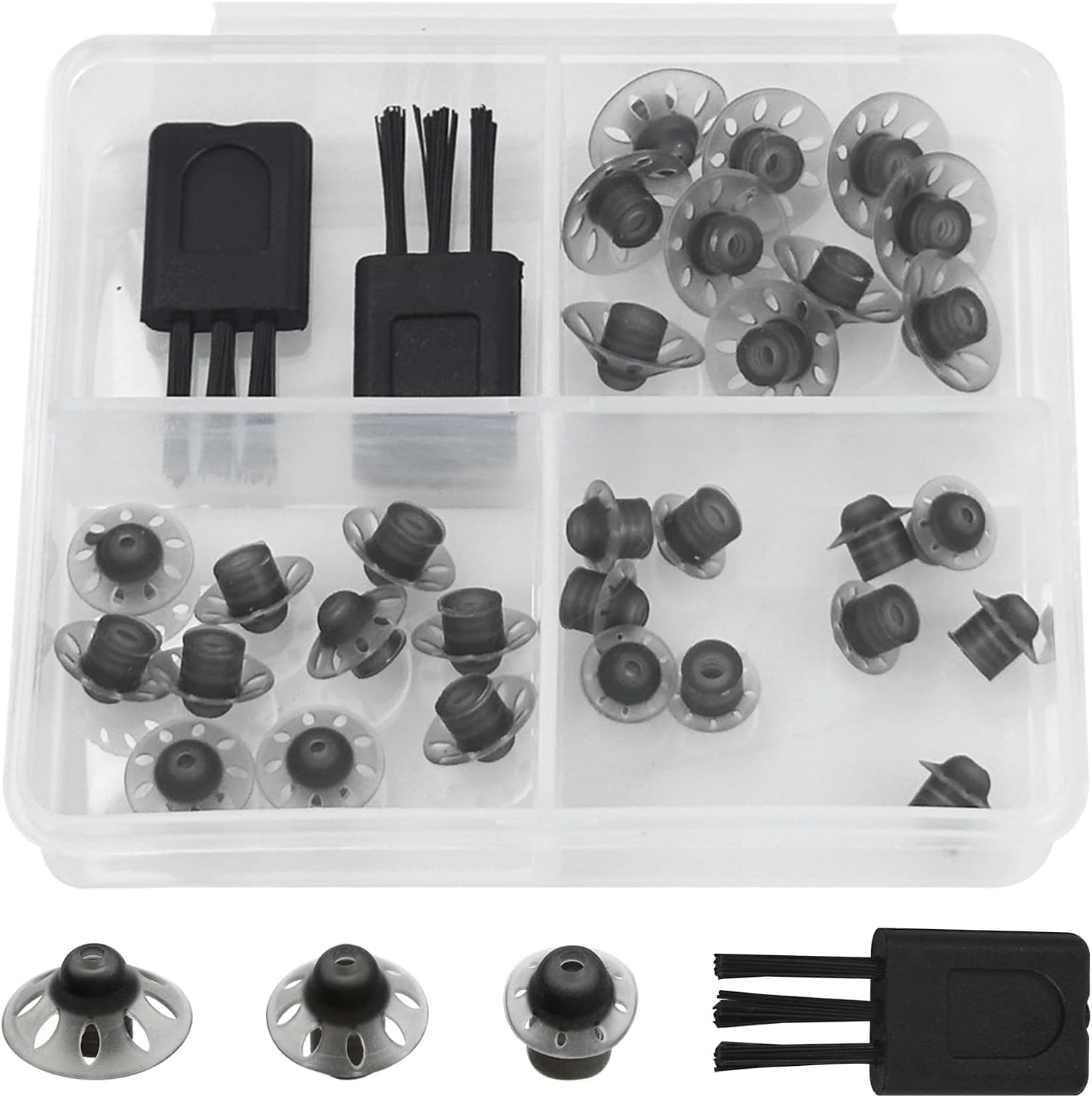 30Pcs Hearing Aid Domes 10mm/8mm/6mm,Silicone Earbud Tips Replacement Sound Amplifier Ear Pieces Hearing Aid Accessories Washable Anti Static Open Domes for Seniors with Hearing Loss
