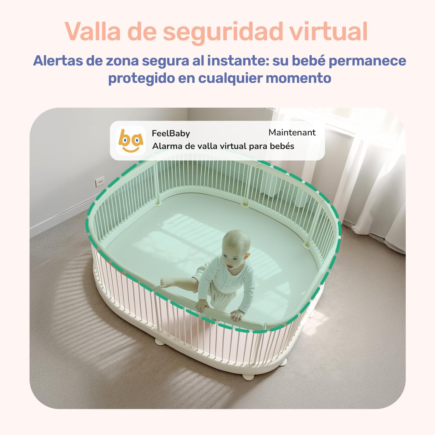 Camara Vigilancia Bebe con App Movil, 4" IPS Pantalla, 360 ​​Grados, Visión Nocturna, Detección Inteligente de llanto, Área de Seguridad Personalizada, VOX