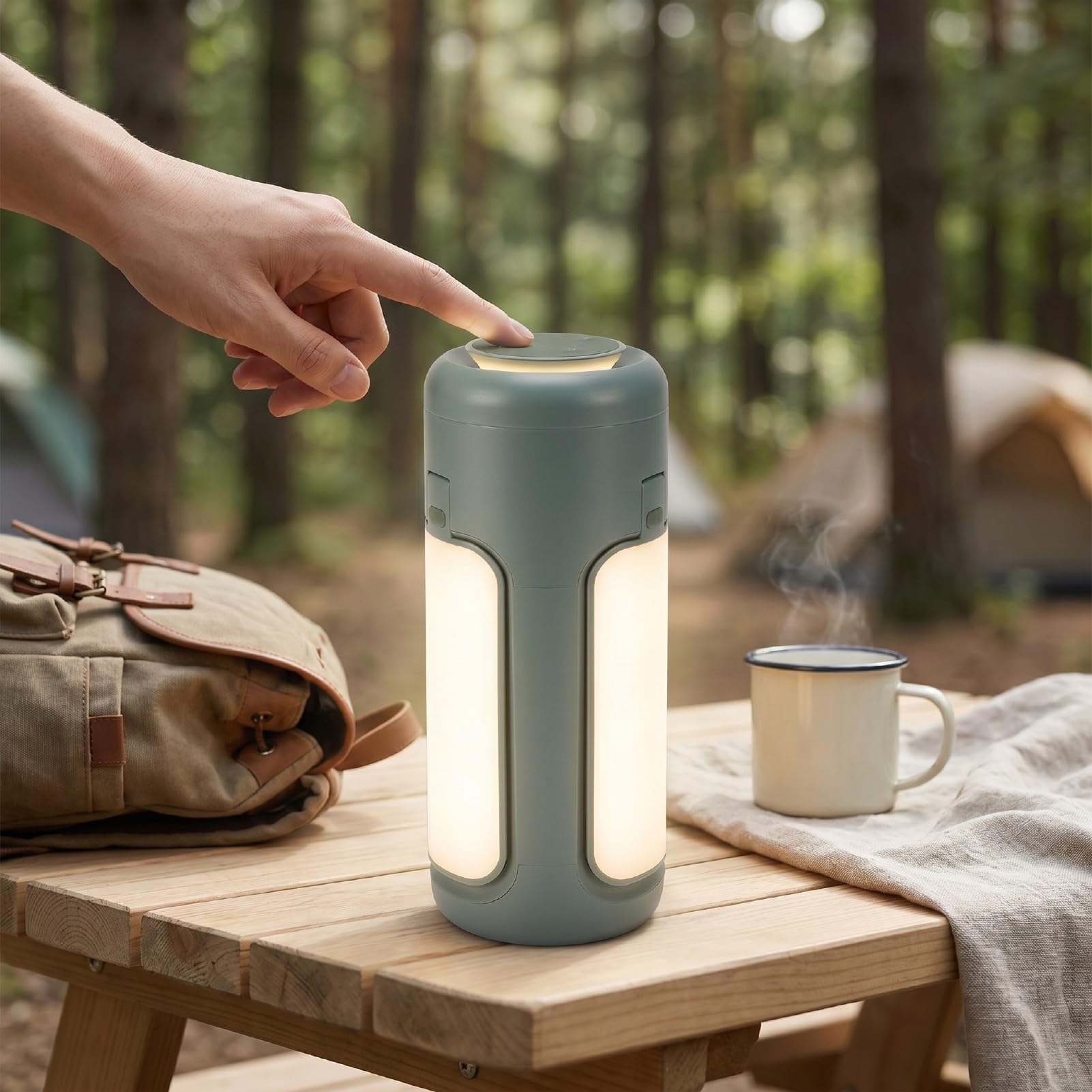 Tangxi Lanterna da Campeggio Portatile Ricaricabile a LED, Lanterna da Campeggio Pieghevole con Altoparlante Bluetooth, Torcia Leggera a LED per Emergenza Interna Ed Esterna