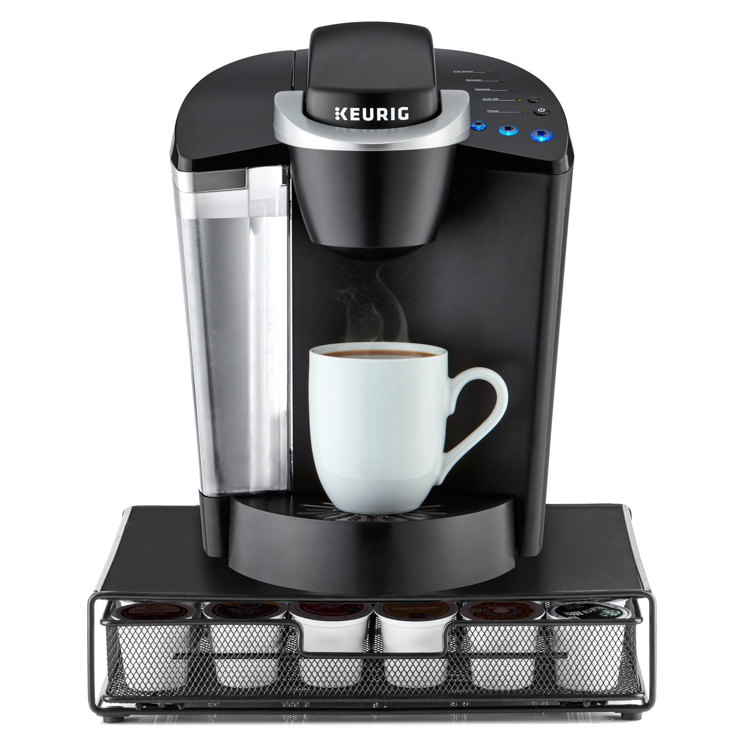 Halter Single Serve K Cup Storage, Heat Resistant Coffee Pod Holder Drawer (Black)