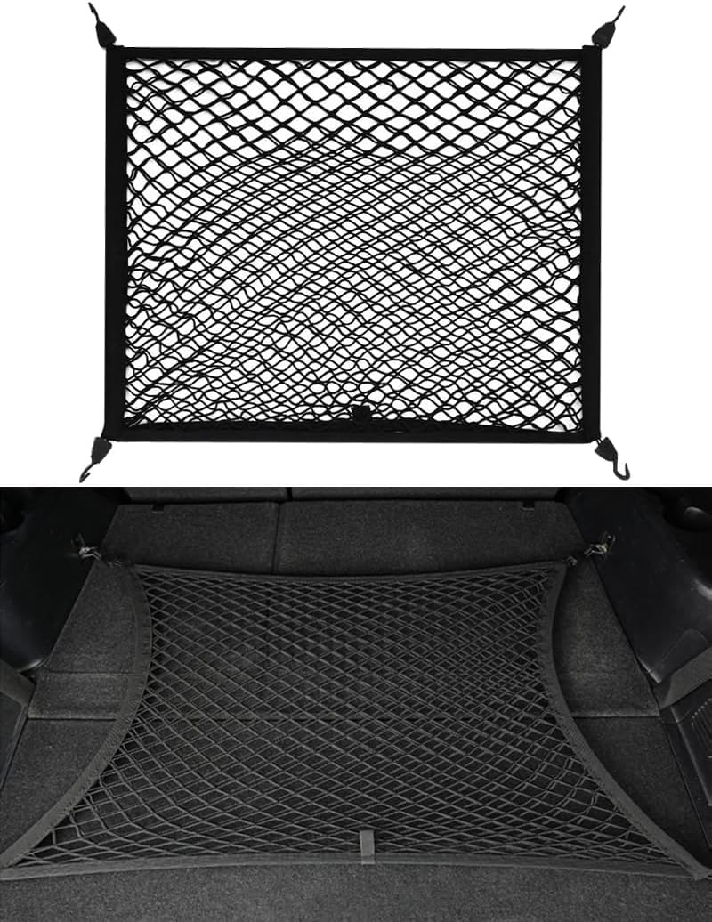Auto Rete Bagagliaio per Land Rover Evoque Cabriolet 2016-2026 | Elastica Rete Portaoggetti Estensibile Bagagli Organizer Stoccaggio Rete,A-80*60cm