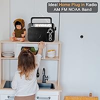 Vista 4 de Retekess TR604W AM FM NOAA Radio, Radios meteorológicas de emergencia portátiles con la mejor recepción, alimentadas por AC o batería D, con esfera