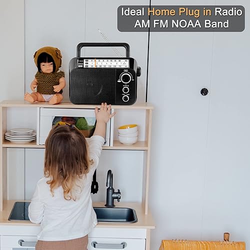 Miniatura 4 de Retekess Radio TR604W AM FM NOAA, radios meteorológicas portátiles de emergencia con la mejor recepción, alimentación por batería de CA o D, con