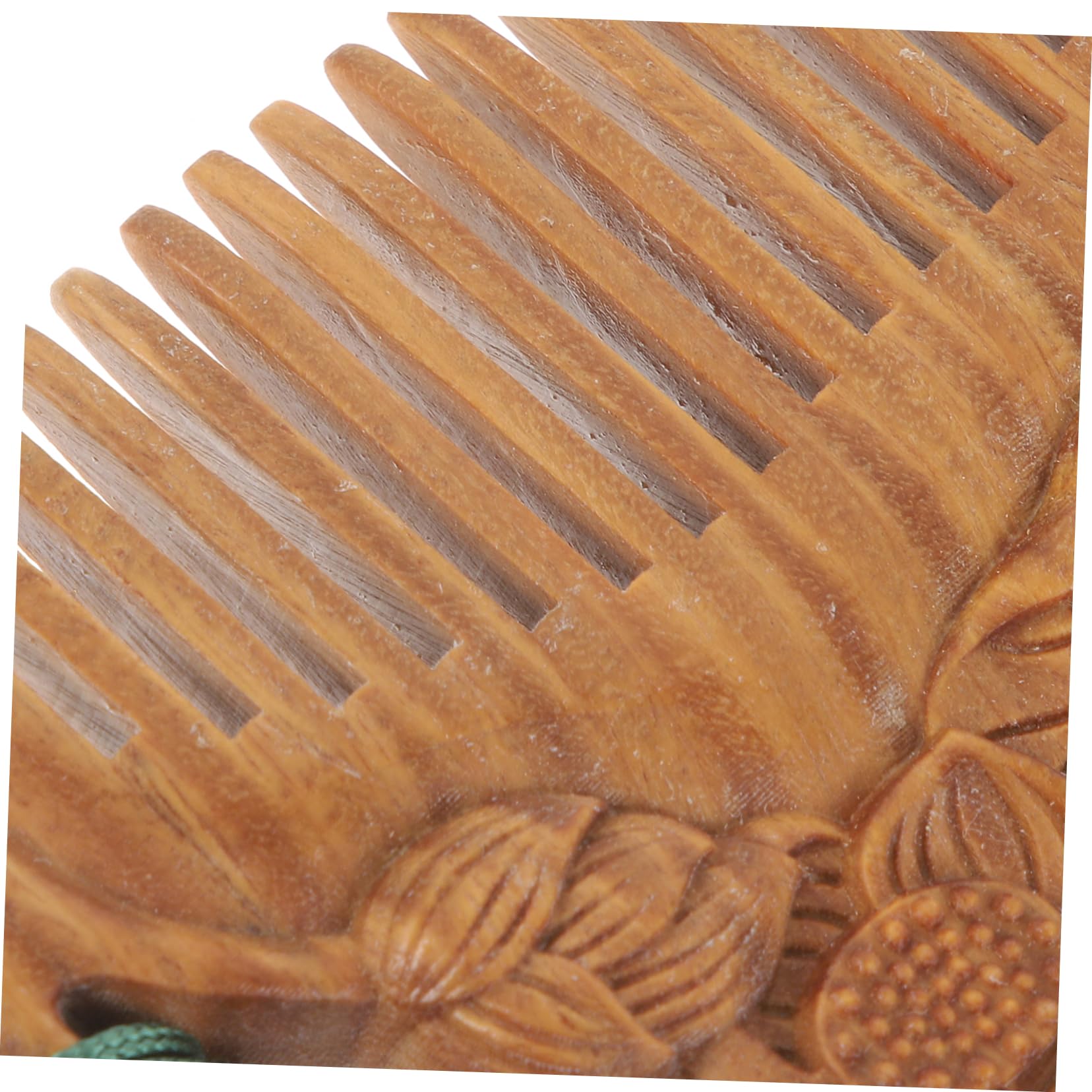 Peine Elegante de Madera de sándalo Tallada para peinar el Cabello Rizado (Multicolor, 7 x 6 x 0,60 cm)