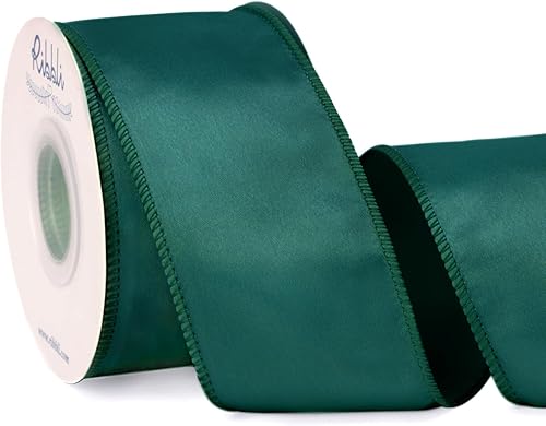 Vista 155 de Ribbli Cinta de satén rosa claro con alambre de 1.5 pulgadas, cinta de Navidad rosa para envolver regalos, coronas, guirnaldas, decoración