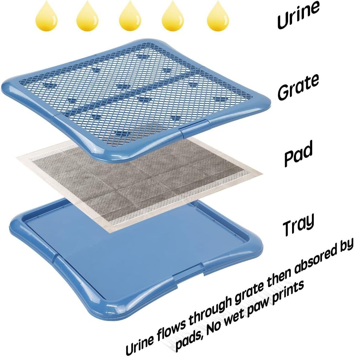 petphabet Training Pad Holder Floor Protection Dog Pad Holder Mesh Training Tray (L-24"x24")…