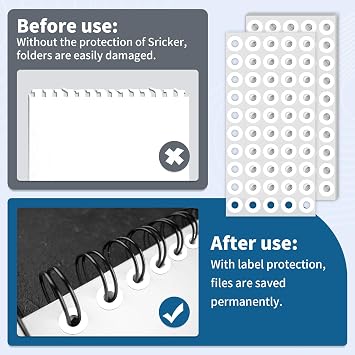 2500 Pcs White Hole Reinforcement Stickers, Round Self-Adhesive 0.25 Diameter Hole Labels for School Home Paper Sheet Binder
