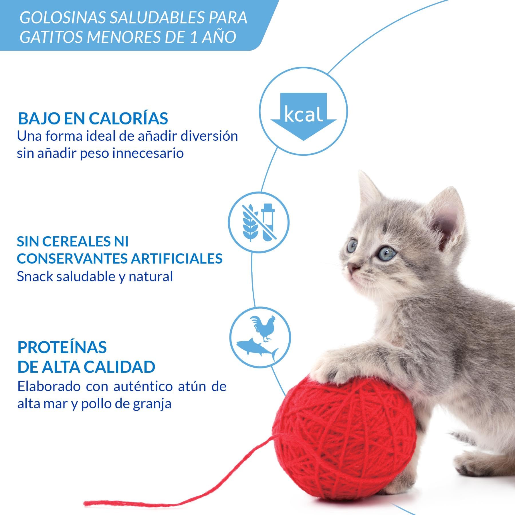 INABA Churu Kitten Gatos - Recetas Saludables de Atún y Pollo - Snack para Cachorros Menores de 12 Meses - Alimento con Omega 3 y 6 - Sin Conservantes ni Colorantes - 280g (20 Tubos x 14g)