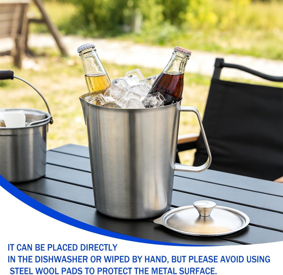 Stainless Steel Pitcher with Lid,70 oz 2 Liter Water Pitcher Large Metal Measuring Cup with Handle,8 Cup Measuring Cup Metal Pitchers,Suitable for Espresso Machines, Latte Art, Iced Tea.