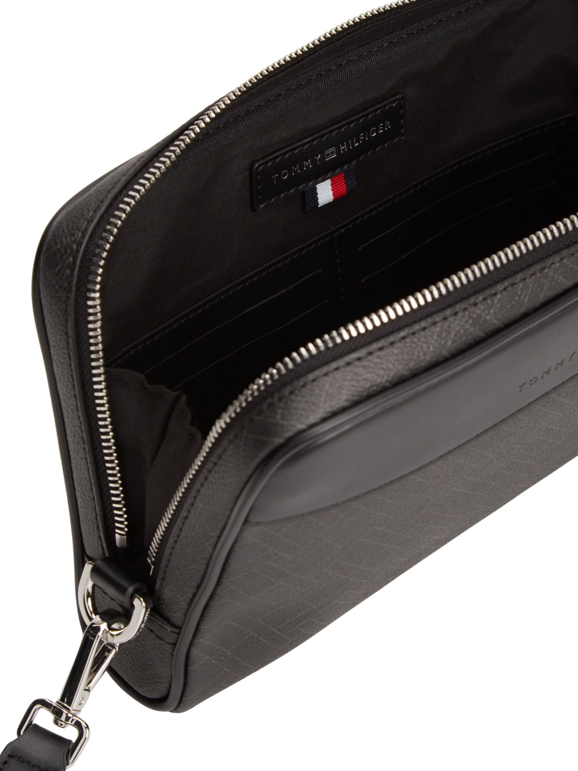 Tommy Hilfiger Bolsa con monograma de la bandera Th AM0AM14146 para hombre, otros accesorios pequeños, negro (negro), talla única