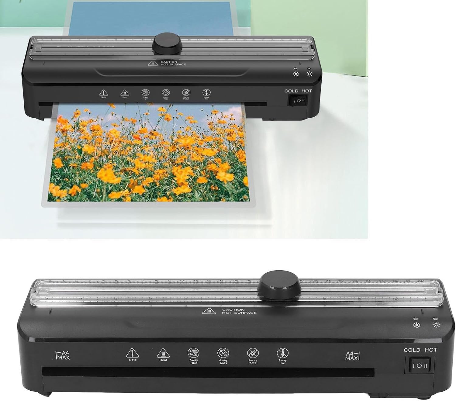 Laminator Machine, A4 Thermal Laminator Machine, Hot and Cold Thermal Laminator, for Doc Posters Photo, Personal Laminating Machine, for Home Office School (Dpofirstu4omsg9vc-12)