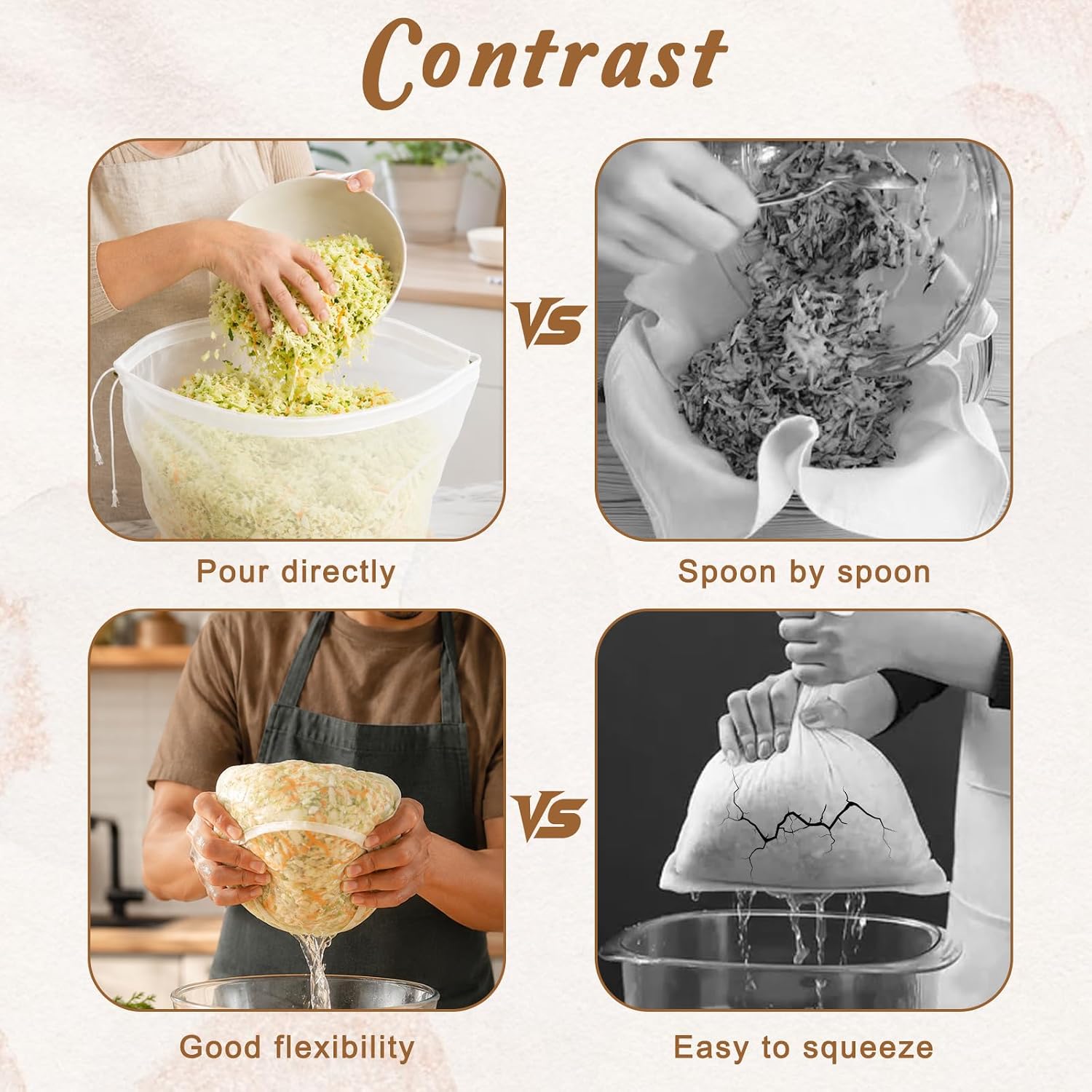 5PCS Cheese Cloth Bag for Straining Reusable Nut Milk Bag