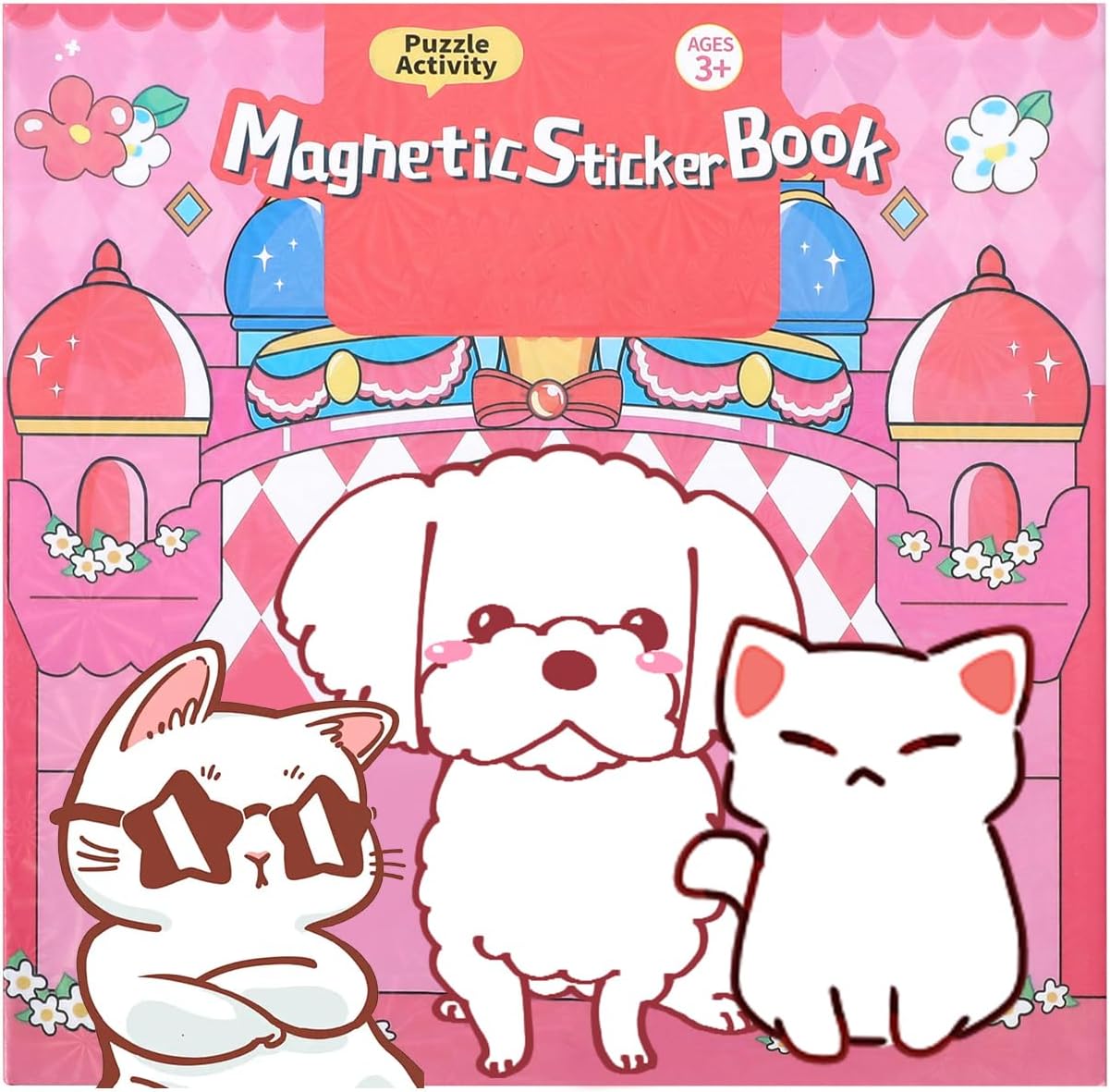 My Melody Sticker Books for Kids Ages 4-8, Magnetic Puzzles for Toddlers 3-5 Travel Puzzles DIY Dress-up Game Activity Books, Learning Quite Book Cute Kawaii Stickers Toys for Girls Gifts