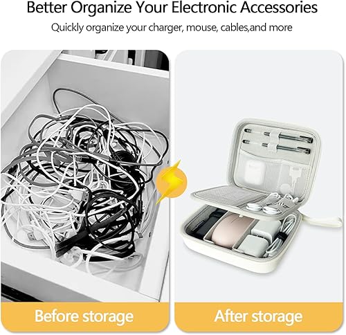 Miniatura 4 de Funda de viaje organizadora electrónica de cable duro, bolsa de tecnología de cable, funda rígida para cargador portátil, banco de energía, mouse y