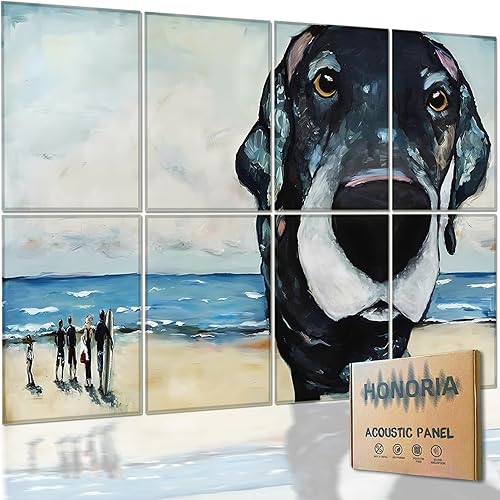 Miniatura 16 de HONORIA Paquete de 8 paneles acústicos artísticos de 48 x 32 pulgadas, paneles de pared autoadhesivos insonorizados, paneles de pared acústicos
