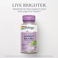 Vista 3 de SOLARAY One Daily Ginkgo Biloba Extracto de hoja Circulación sanguínea saludable, apoyo a la memoria y la función cerebral (60 cápsulas vegetales)