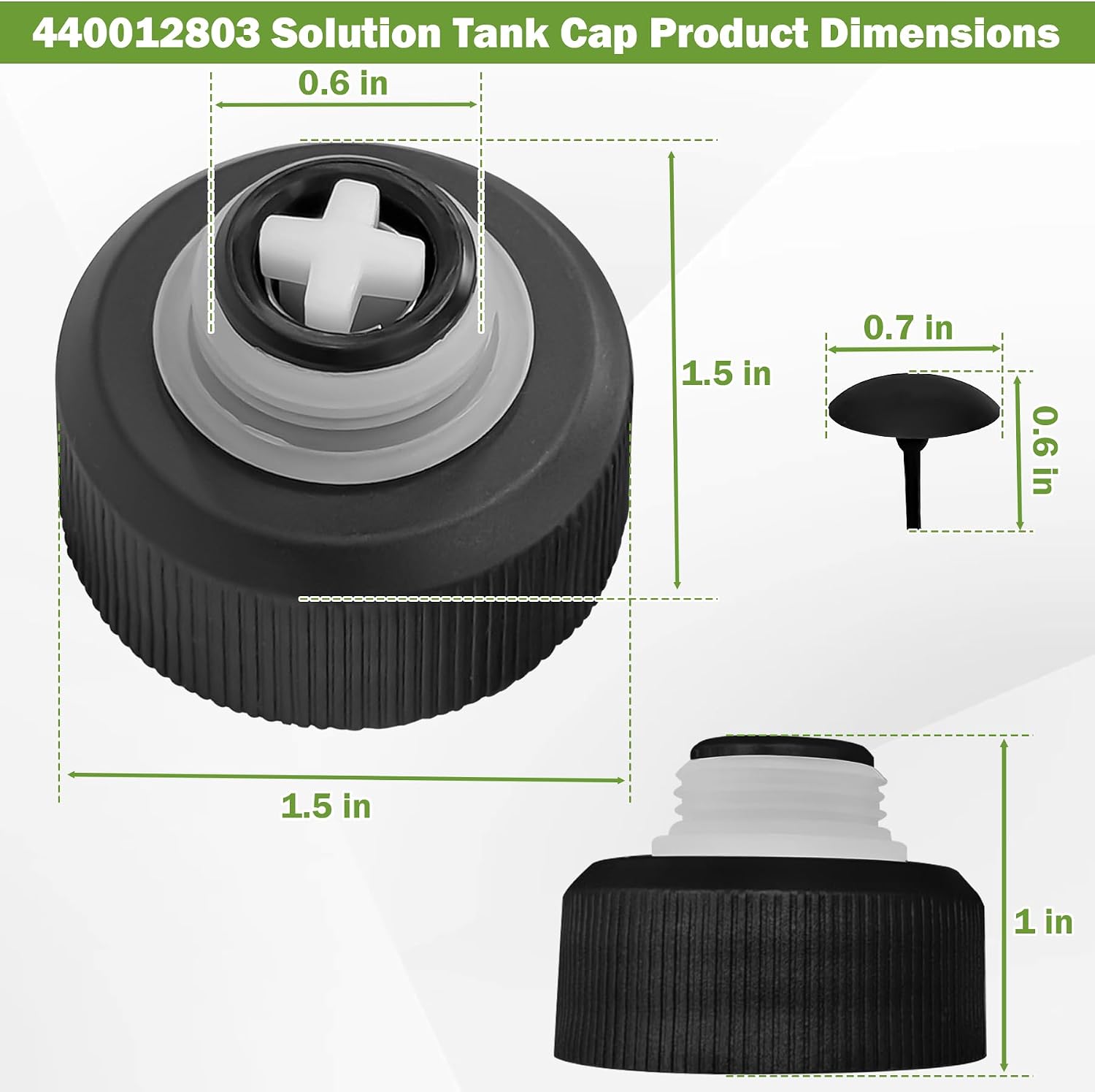 440012803 Solution Tank Cap Fits for Hoover Carpet Clean Water Tank Cap image 2