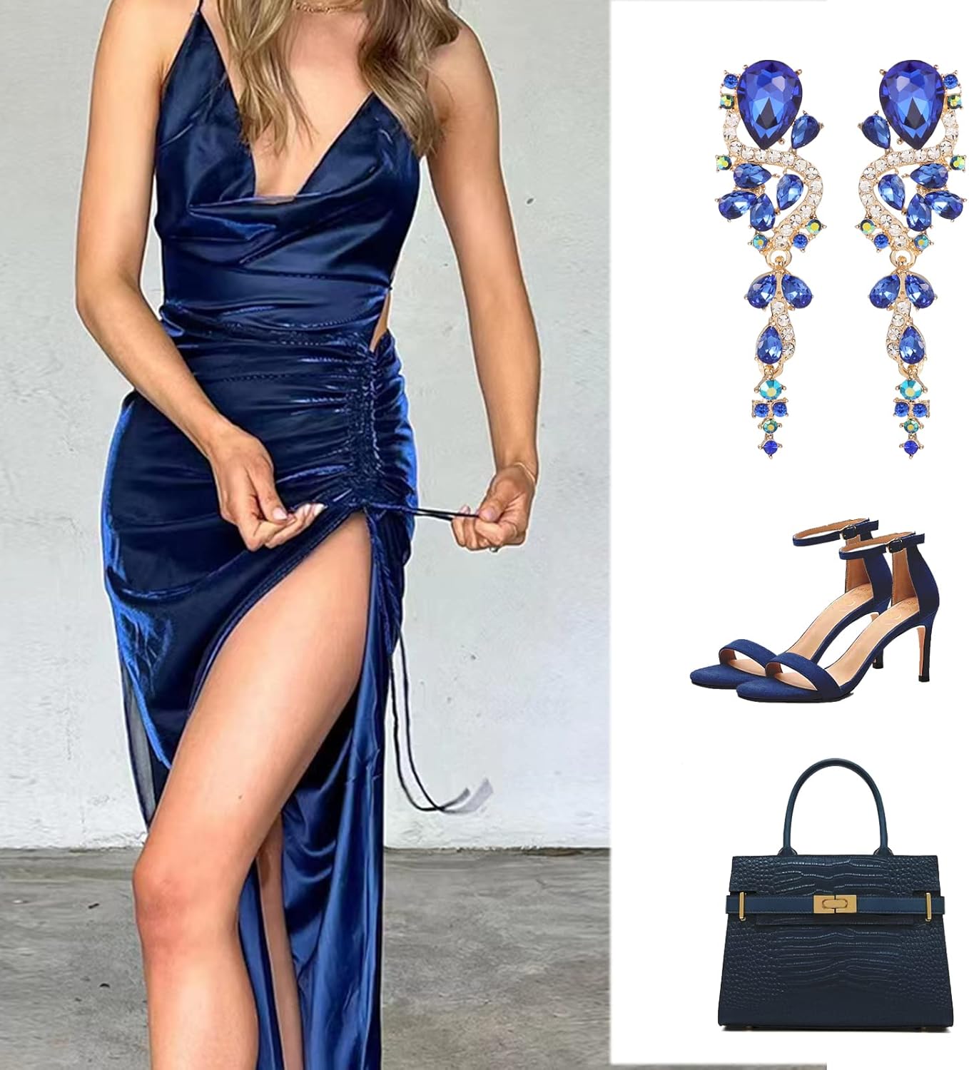 Fashion Rhinestone Statement Drop Dangle Earrings Long Colorful Crystal Bridal Wedding Teardrop Chandelier Earrings for Women Prom Pageant - Image 5