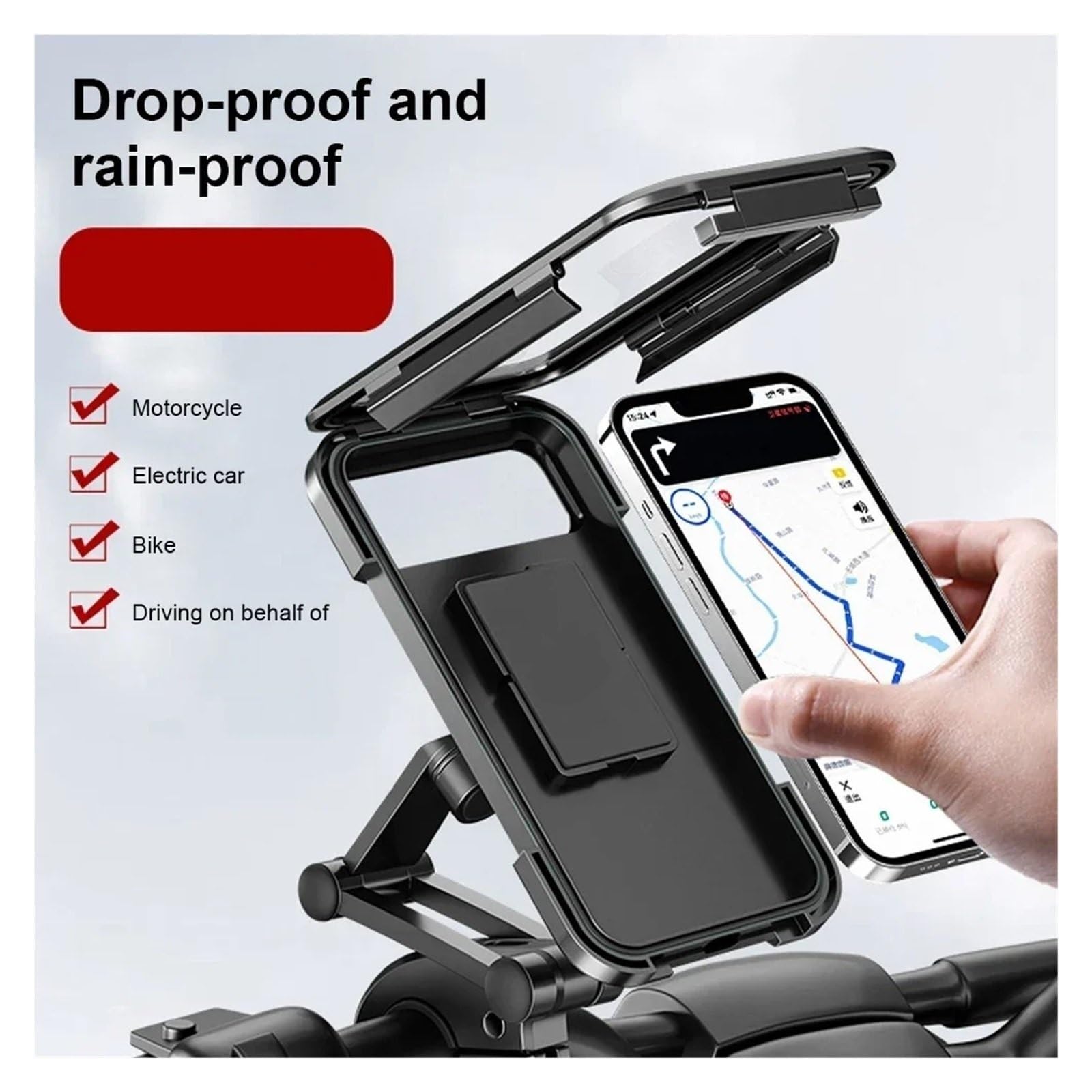 GPS Soporte Navegación Soporte Universal para Teléfono Móvil De Motocicleta, Ajustable, Giratorio 360°, con GPS para Bicicleta, Resistente Al Agua, Magnético