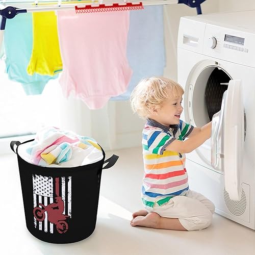 Miniatura 6 de Cesta plegable para ropa sucia con bandera de Estados Unidos, cesta de ropa sucia para dormitorio y baño