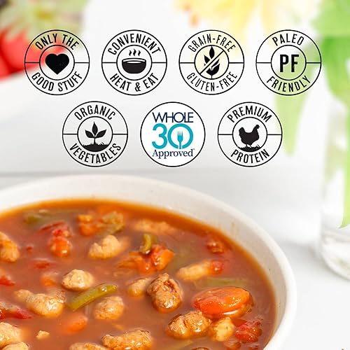 Miniatura 5 de True Primal Sopa de pollo y verduras paquete de 8, lista para comer, sin gluten, paleo, pollo pasturado, Whole30, caldo de huesos